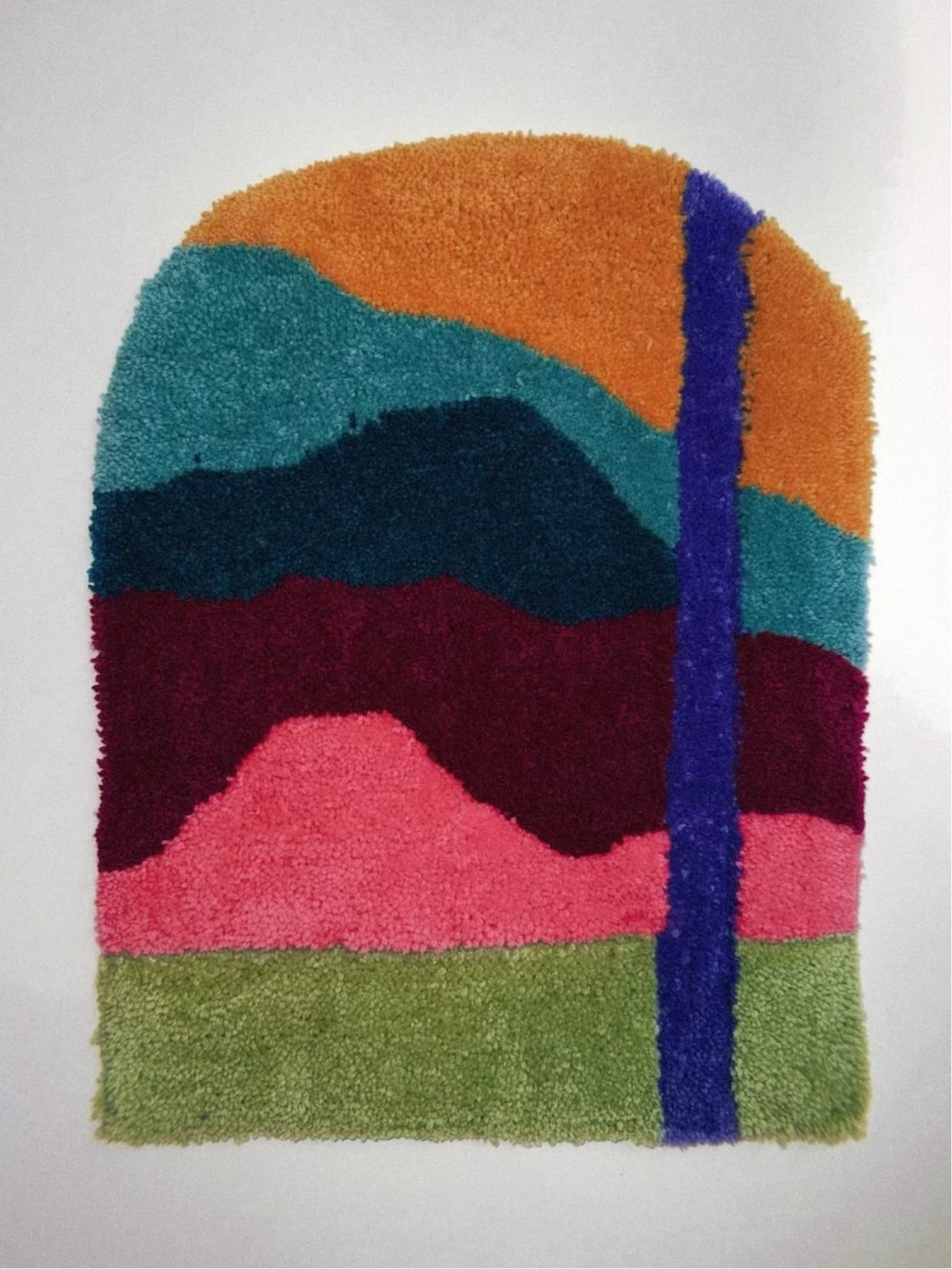 Tufted Wall Art (Jewel Tone Mountain Space)