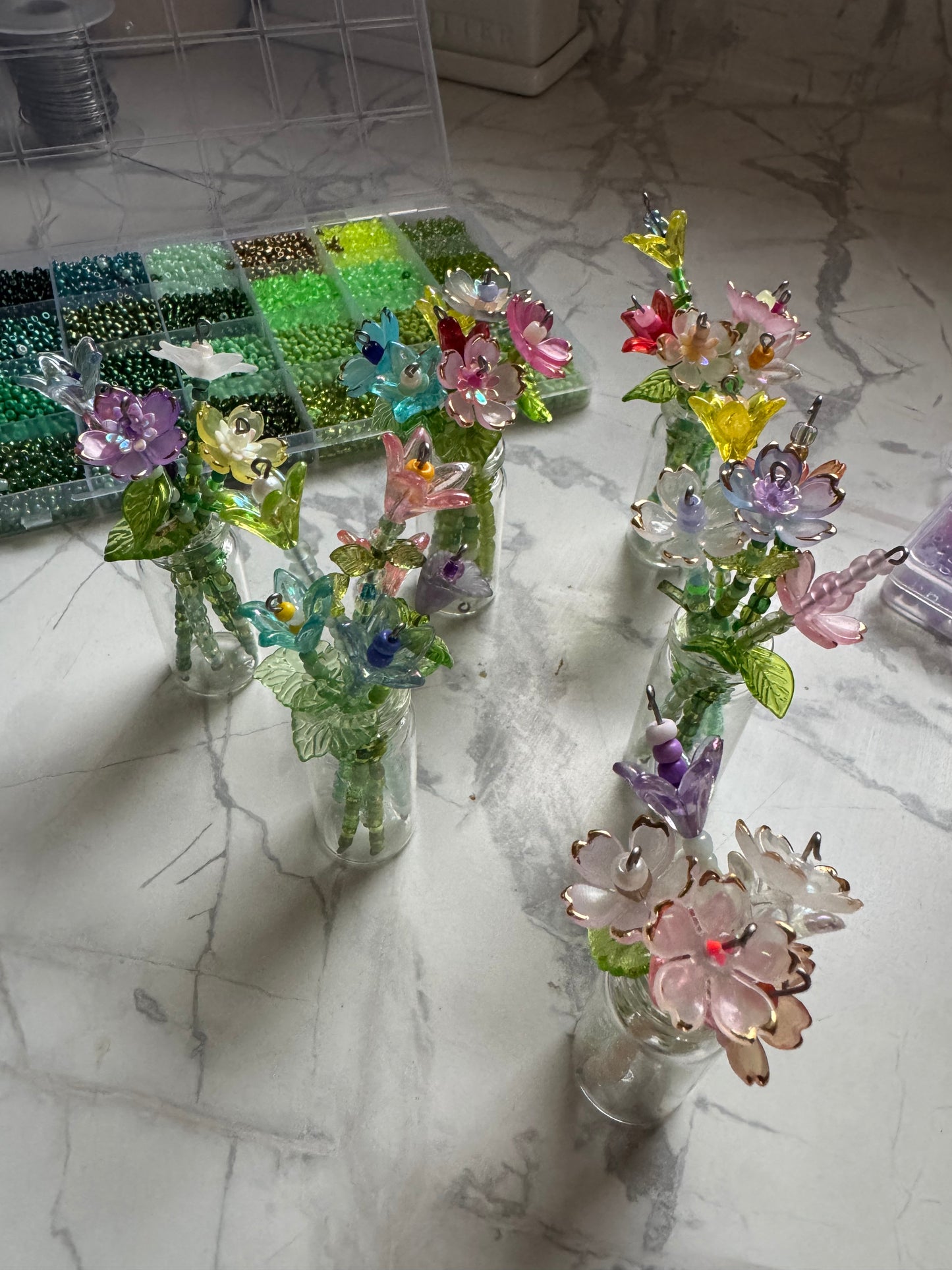 Beaded Flower Vases by Miss Mette Makes