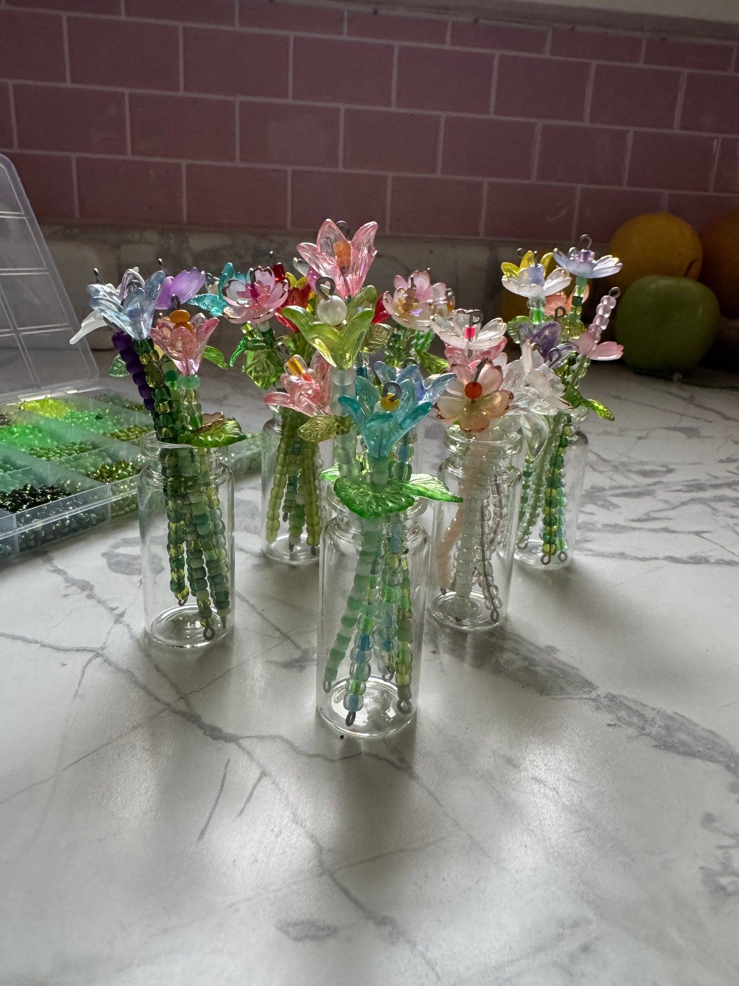Beaded Flower Vases by Miss Mette Makes