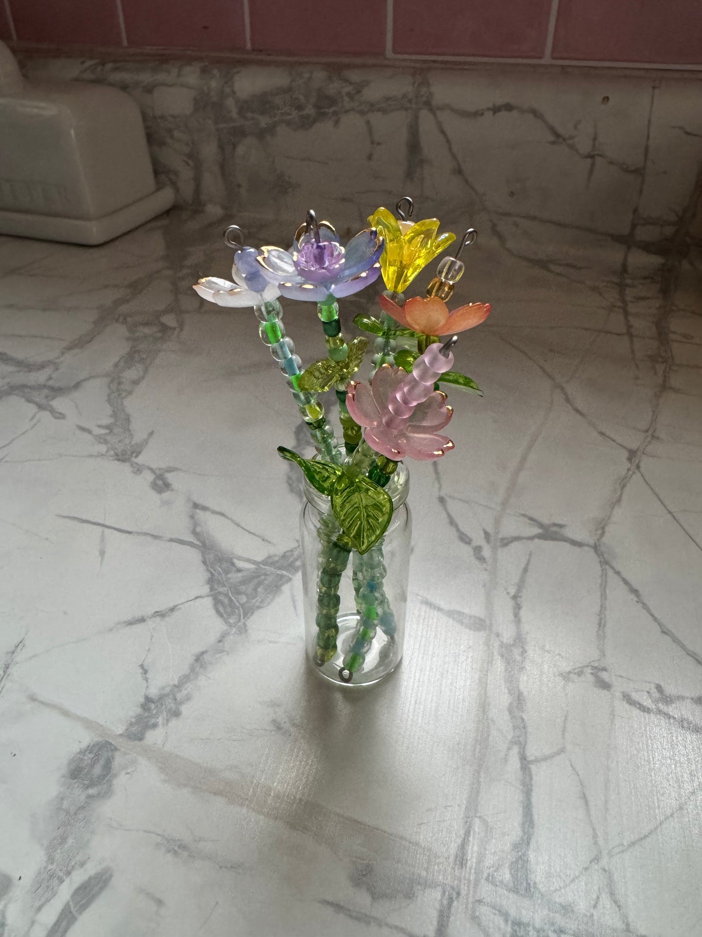 Beaded Flower Vases by Miss Mette Makes