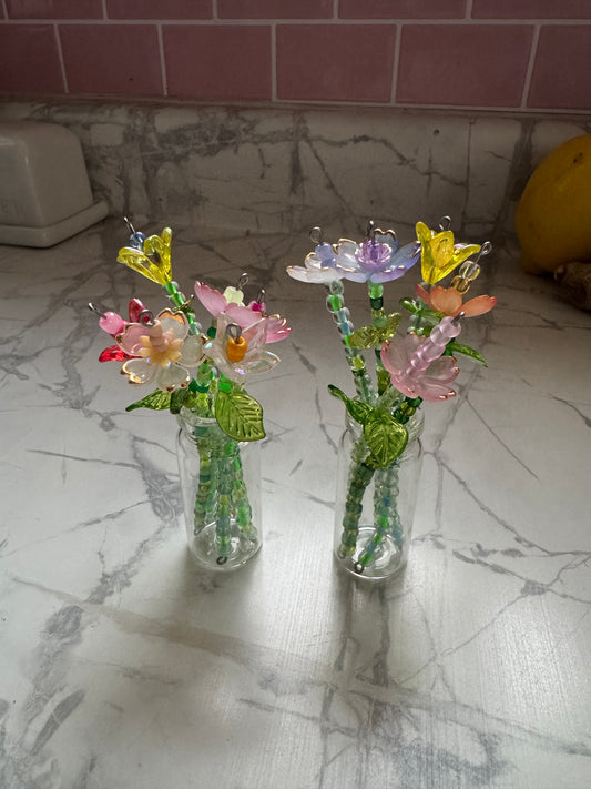 Beaded Flower Vases by Miss Mette Makes