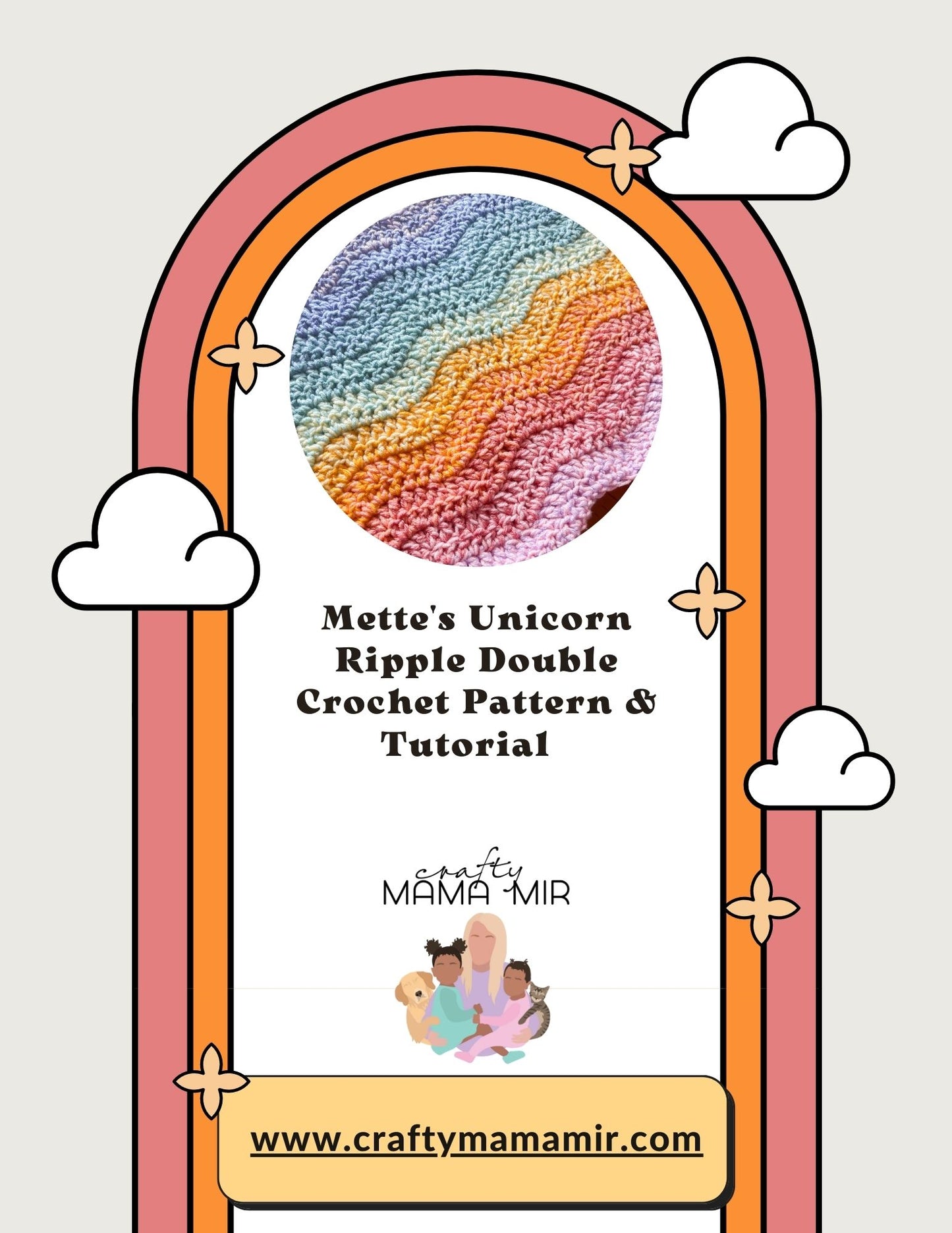 Mette's Unicorn Ripple Double Crochet Pattern & Tutorial